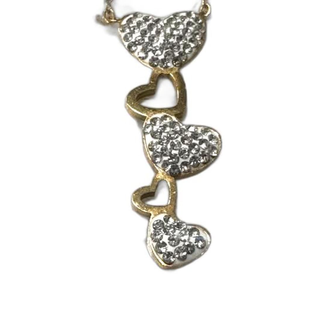 Elegant gold and silver color, stainless steel heart pendant necklace - Image 1