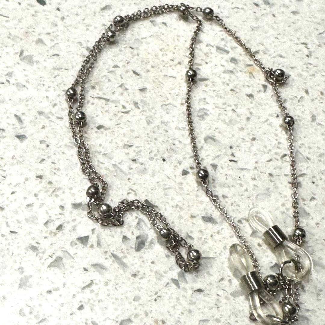 Elegant Silver Color Stainless Steel Chain eyeglasses strap - Image 1