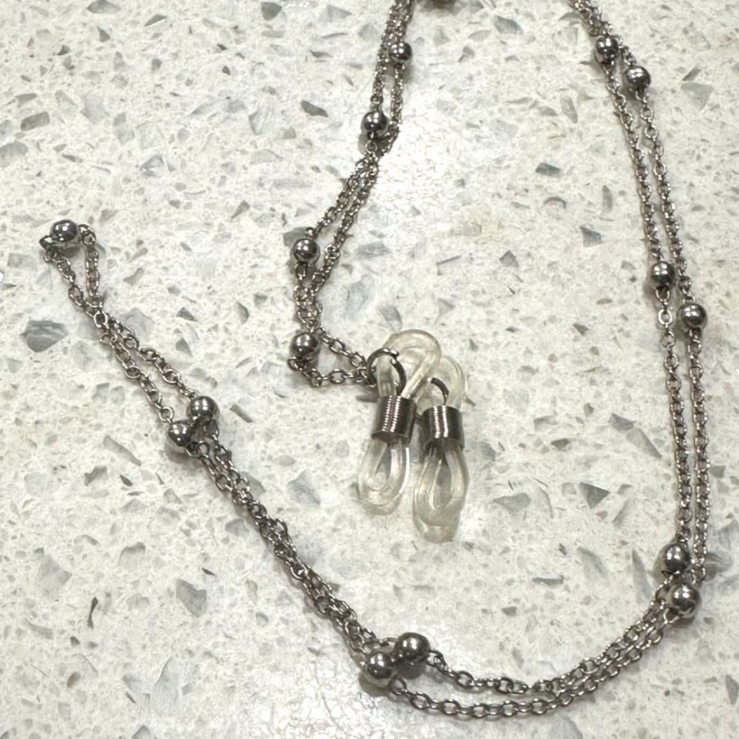 Elegant Silver Color Stainless Steel Chain eyeglasses strap - Thumbnail 3