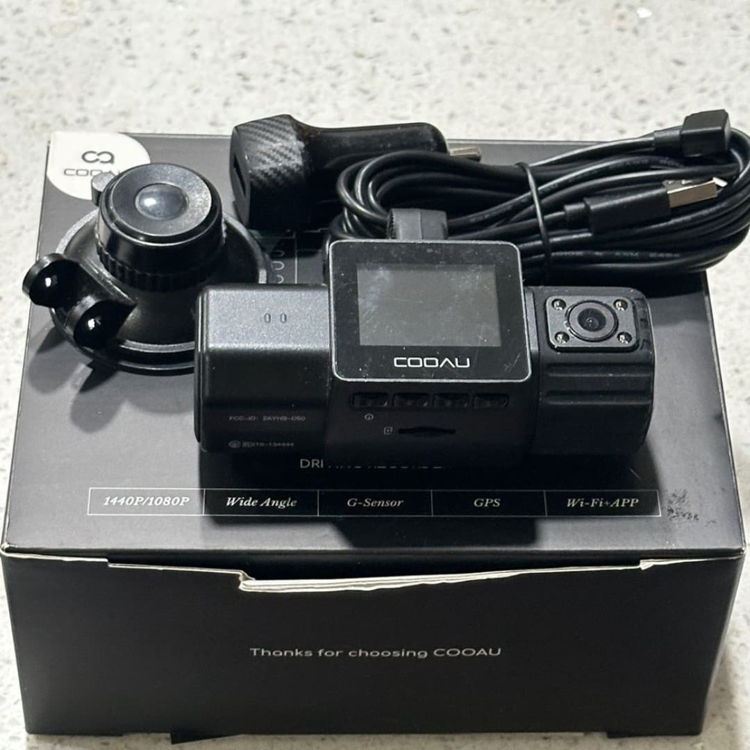 COOAU Dual Dash Cam Front and Inside, Built-in GPS and WI-FI - Thumbnail 2