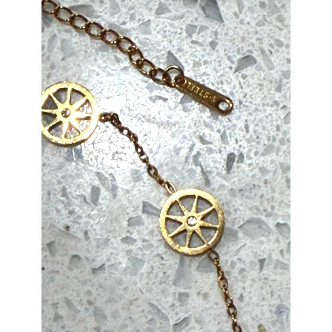 Stainless Steel necklace with stars and zirconia stones - Thumbnail 6