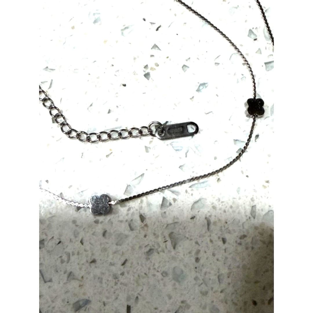 Stainless steel necklace with little flowers - Thumbnail 10