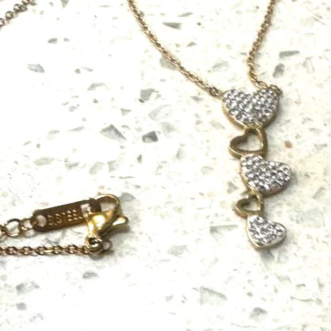 Elegant gold and silver color, stainless steel heart pendant necklace - Thumbnail 5