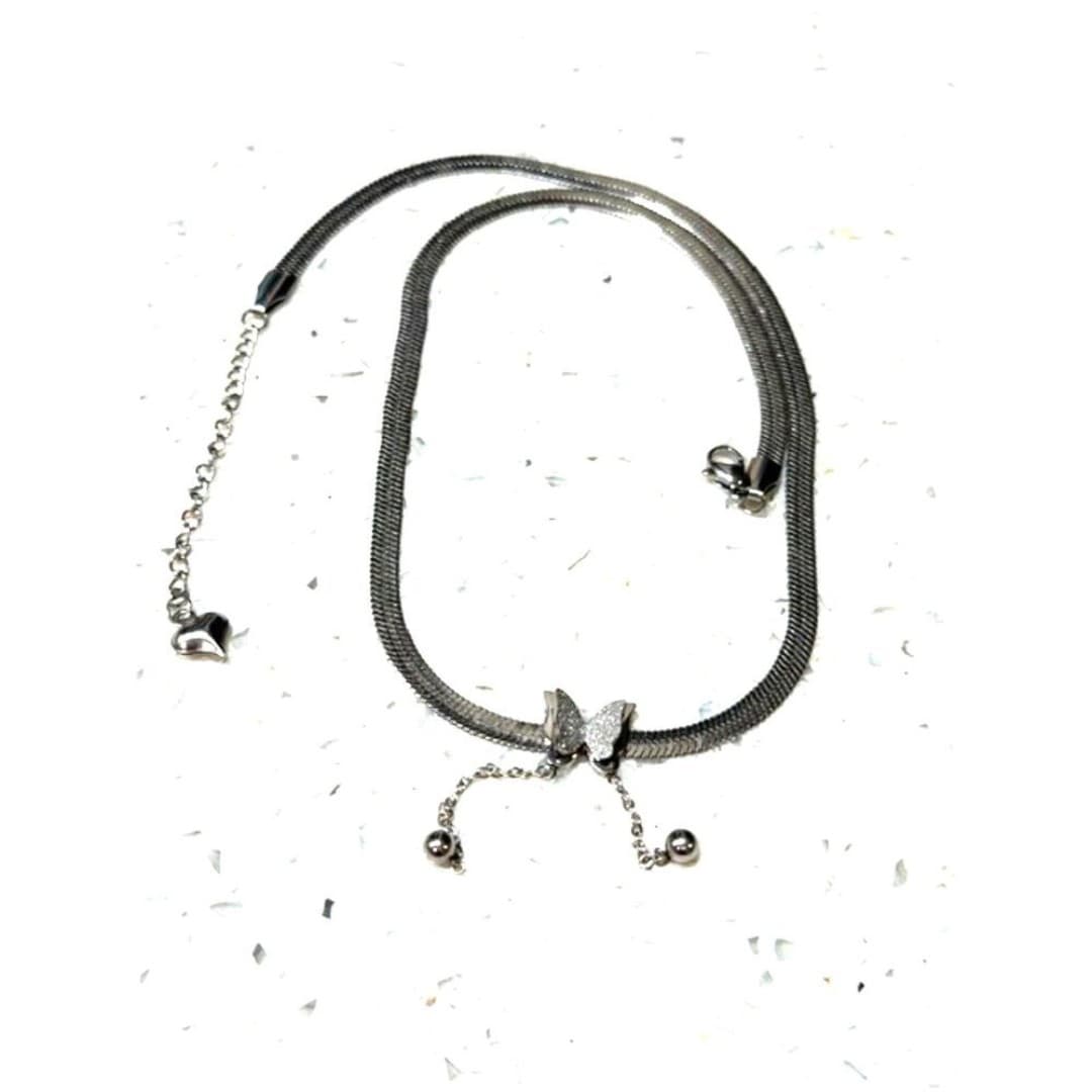 Stainless steel necklace with 3-D butterfly - Thumbnail 5