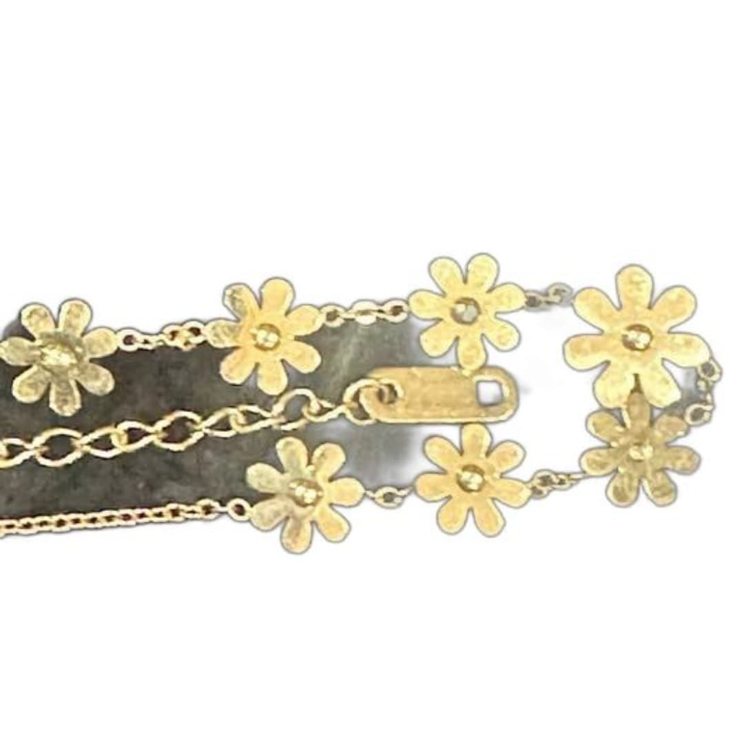 Stainless steel necklace with flowers - Thumbnail 4