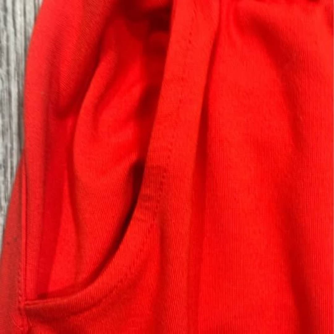 Red pants with rhinestone stripes - Thumbnail 4