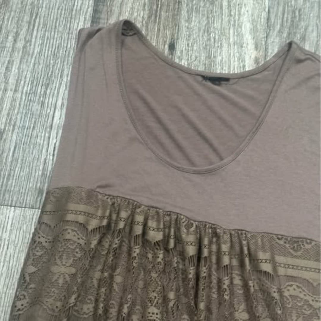 Sleeveless Lace Overlay Dress - Thumbnail 5