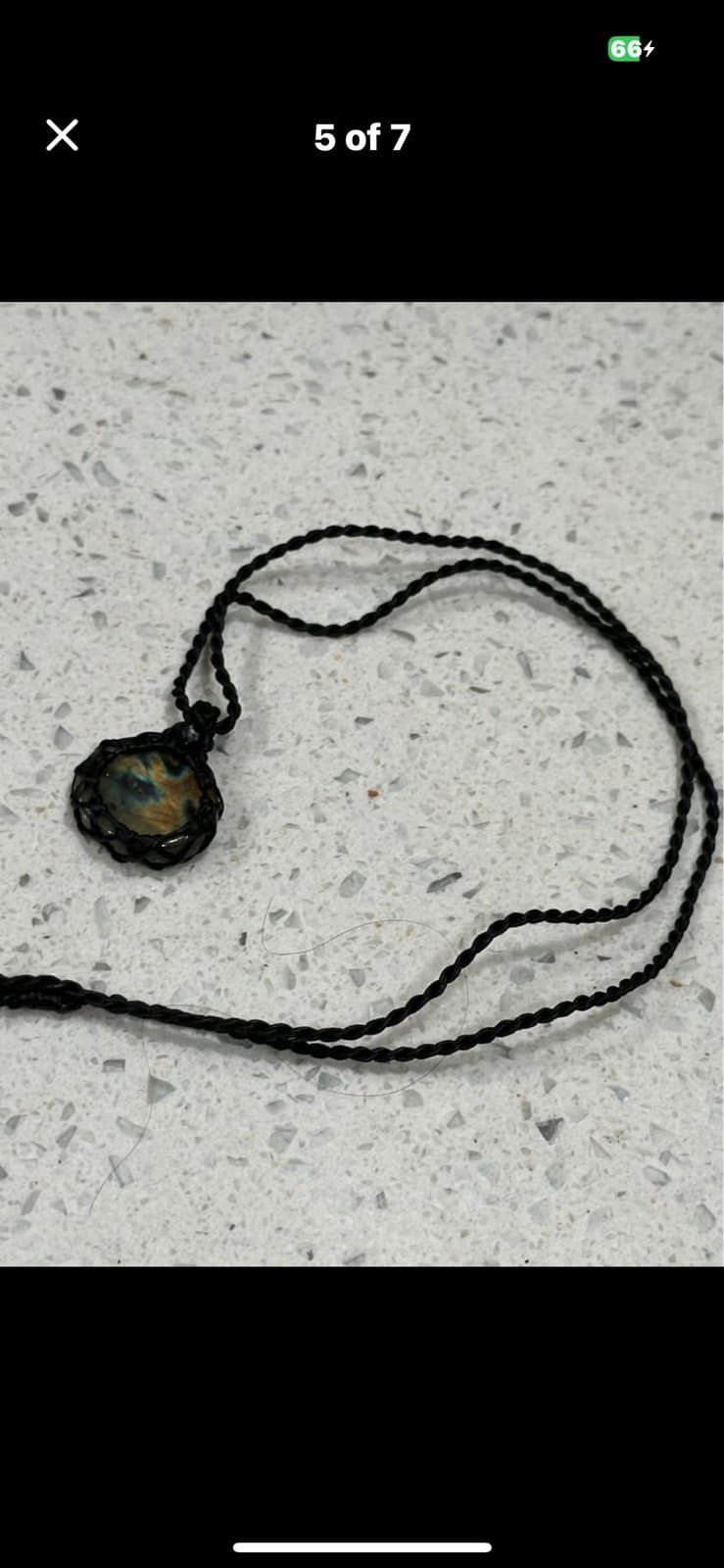 Labradorite & Rainbow Tourmaline Macrame Necklace Handmade - Thumbnail 4
