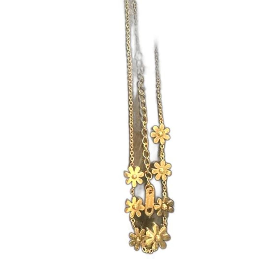 Stainless steel necklace with flowers - Thumbnail 5