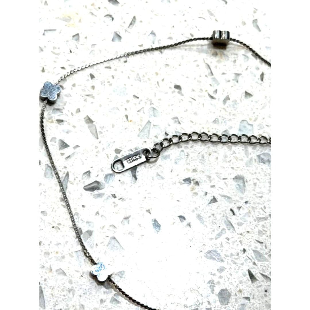 Stainless steel necklace with little flowers - Thumbnail 4