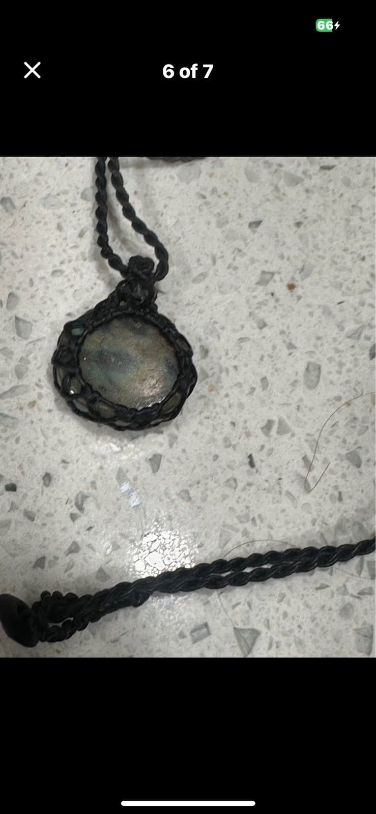 Labradorite & Rainbow Tourmaline Macrame Necklace Handmade - Thumbnail 5