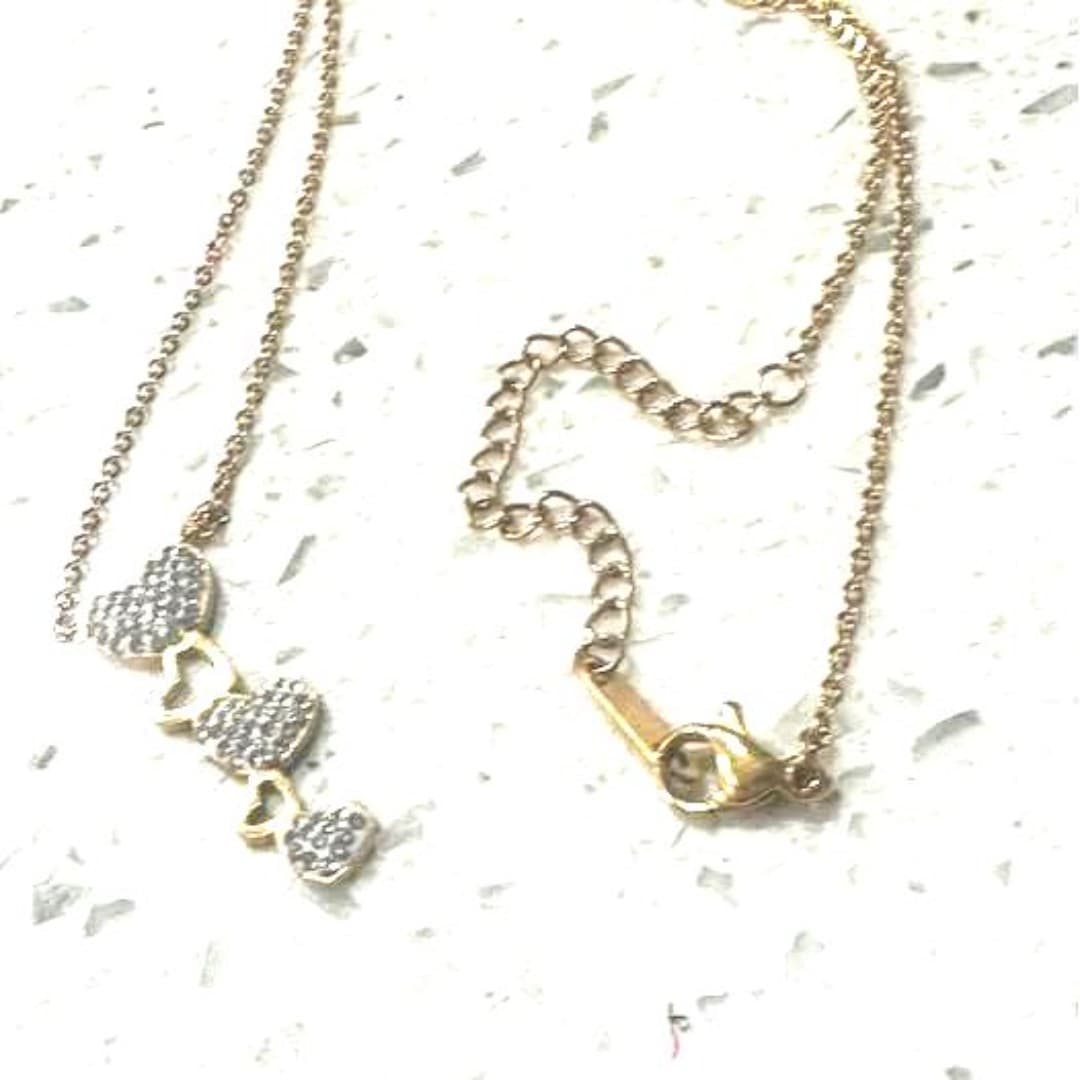 Elegant gold and silver color, stainless steel heart pendant necklace - Thumbnail 6