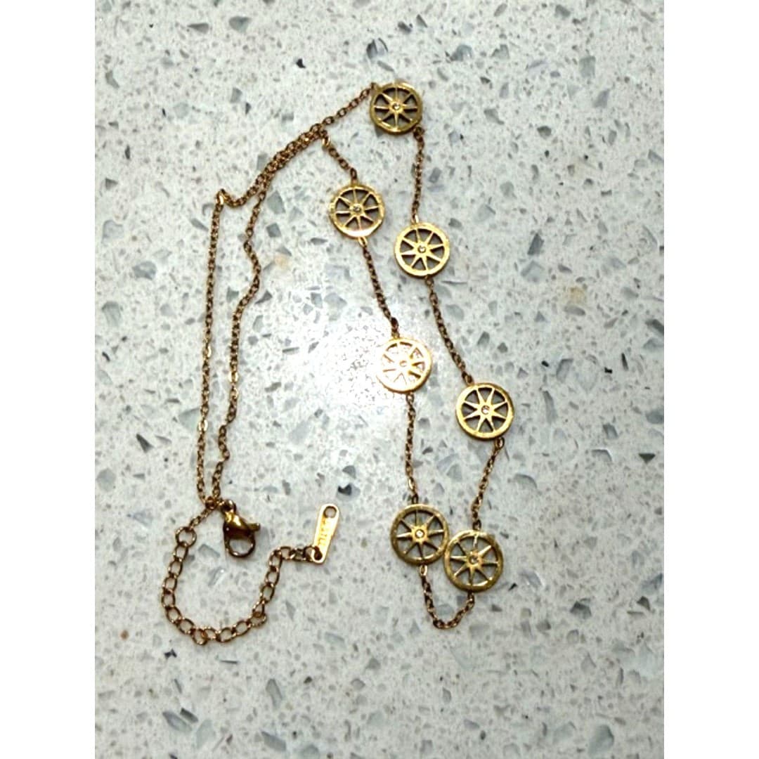 Stainless Steel necklace with stars and zirconia stones - Thumbnail 4