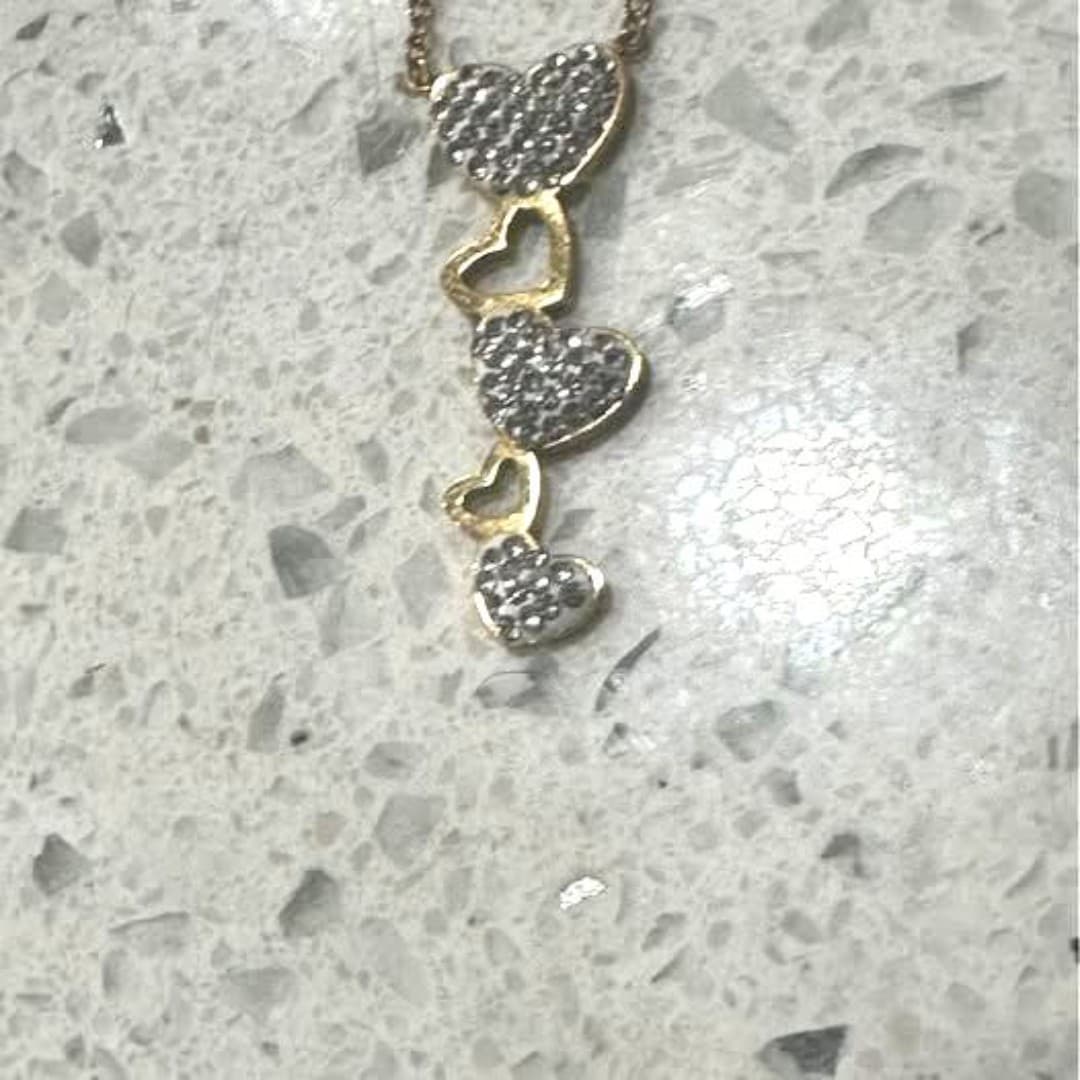 Elegant gold and silver color, stainless steel heart pendant necklace - Thumbnail 7