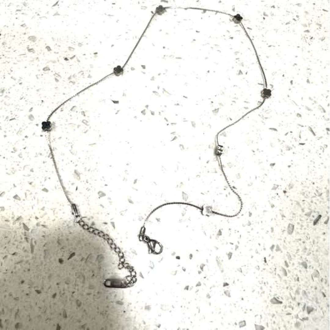 Stainless steel necklace with little flowers - Thumbnail 2