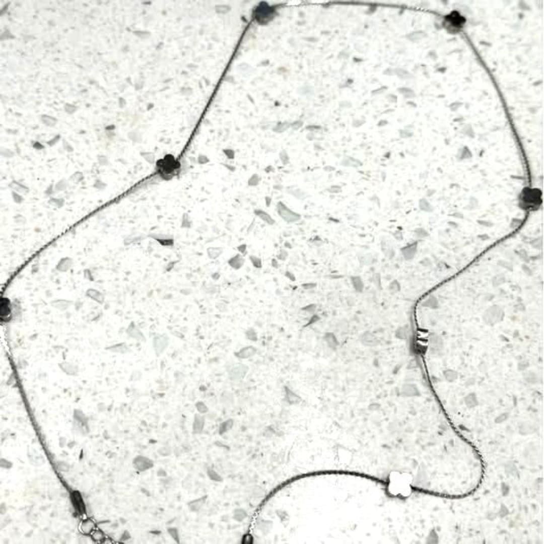 Stainless steel necklace with little flowers - Thumbnail 9