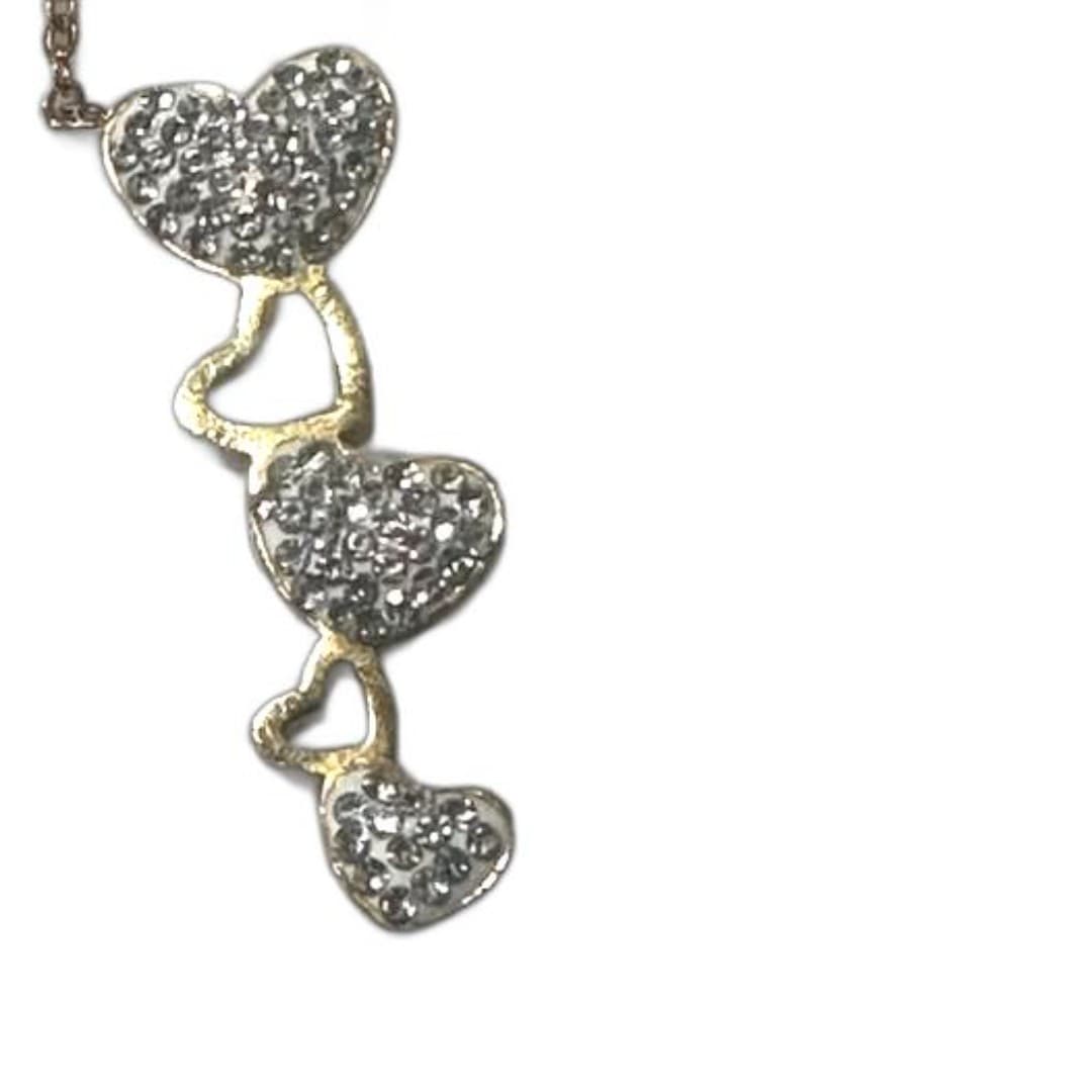 Elegant gold and silver color, stainless steel heart pendant necklace - Thumbnail 4