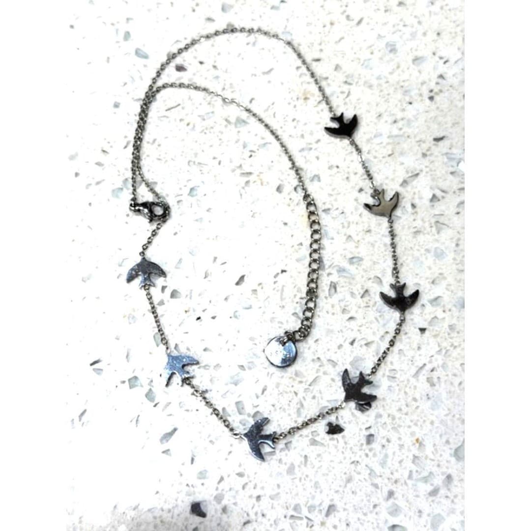 Stainless steel necklace with birds - Thumbnail 5