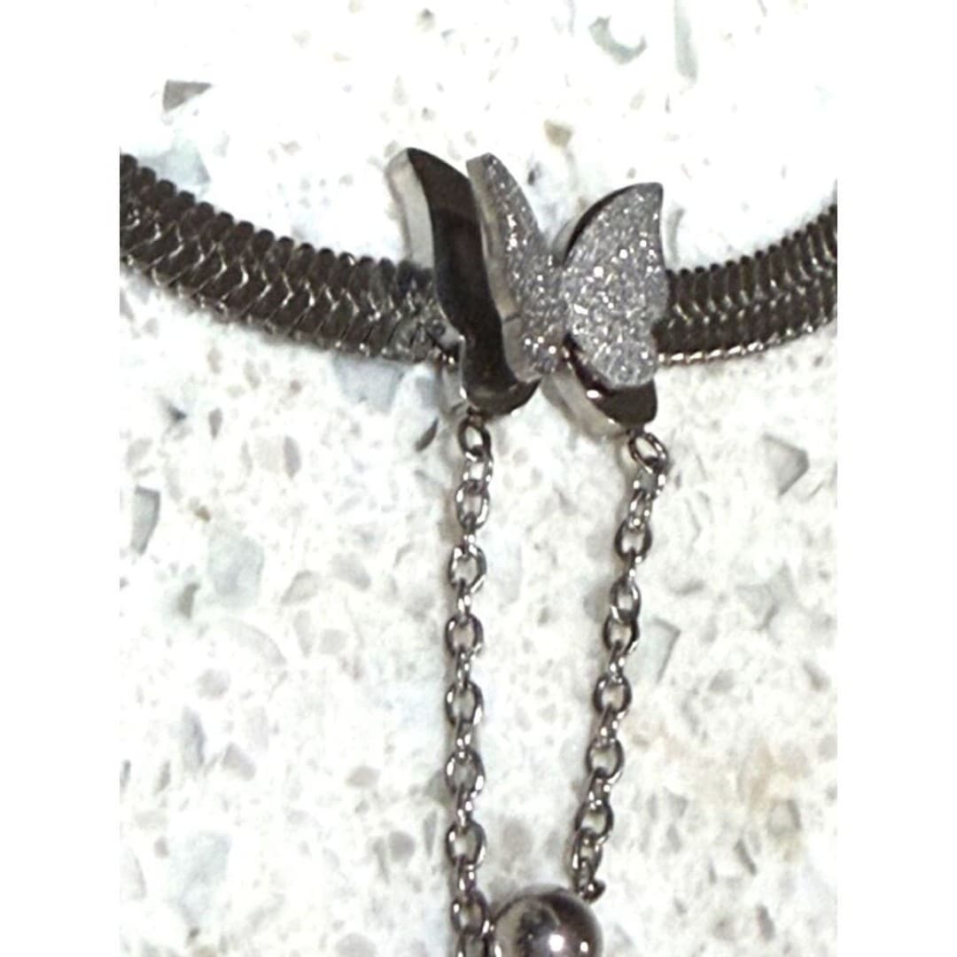 Stainless steel necklace with 3-D butterfly - Thumbnail 7