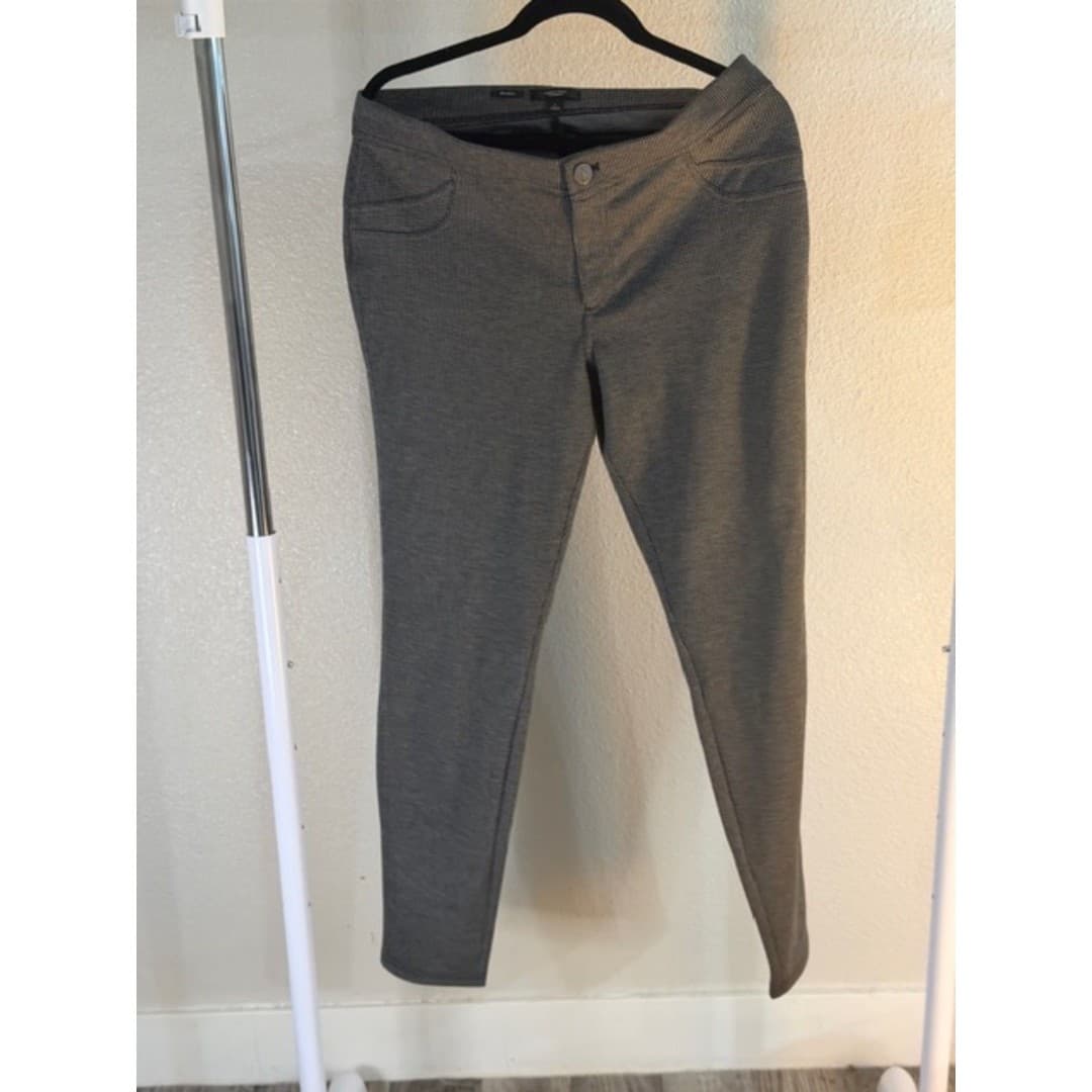 Simply Vera Vera Wang Skinny Pants Gray Plaid Stretch Work Career Size L - Image 1