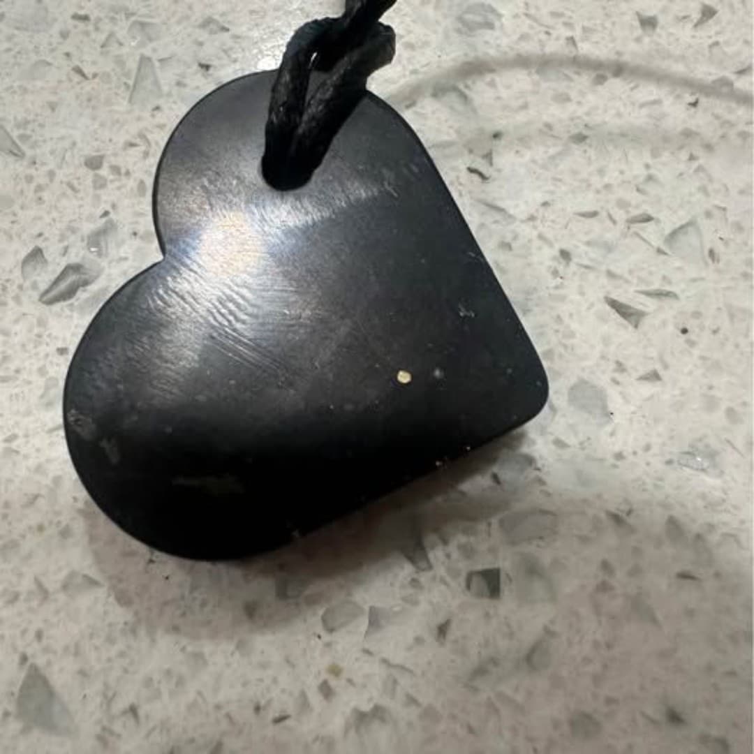 Shungite - Heart Pendant Activating and Re-balance Heart and Throat - Image 1