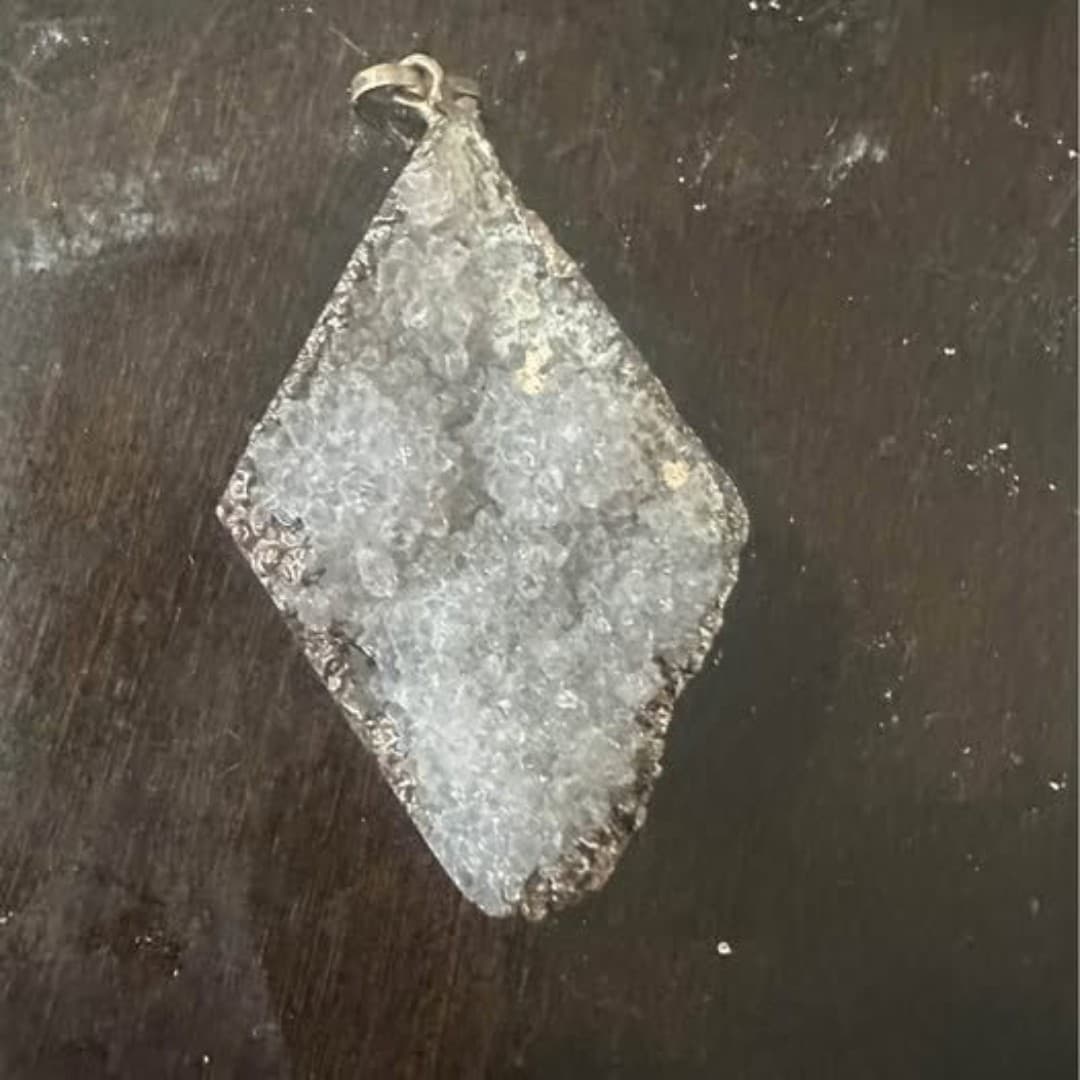 Amethyst Chrystal Druzy Cluster Pendant - Image 1