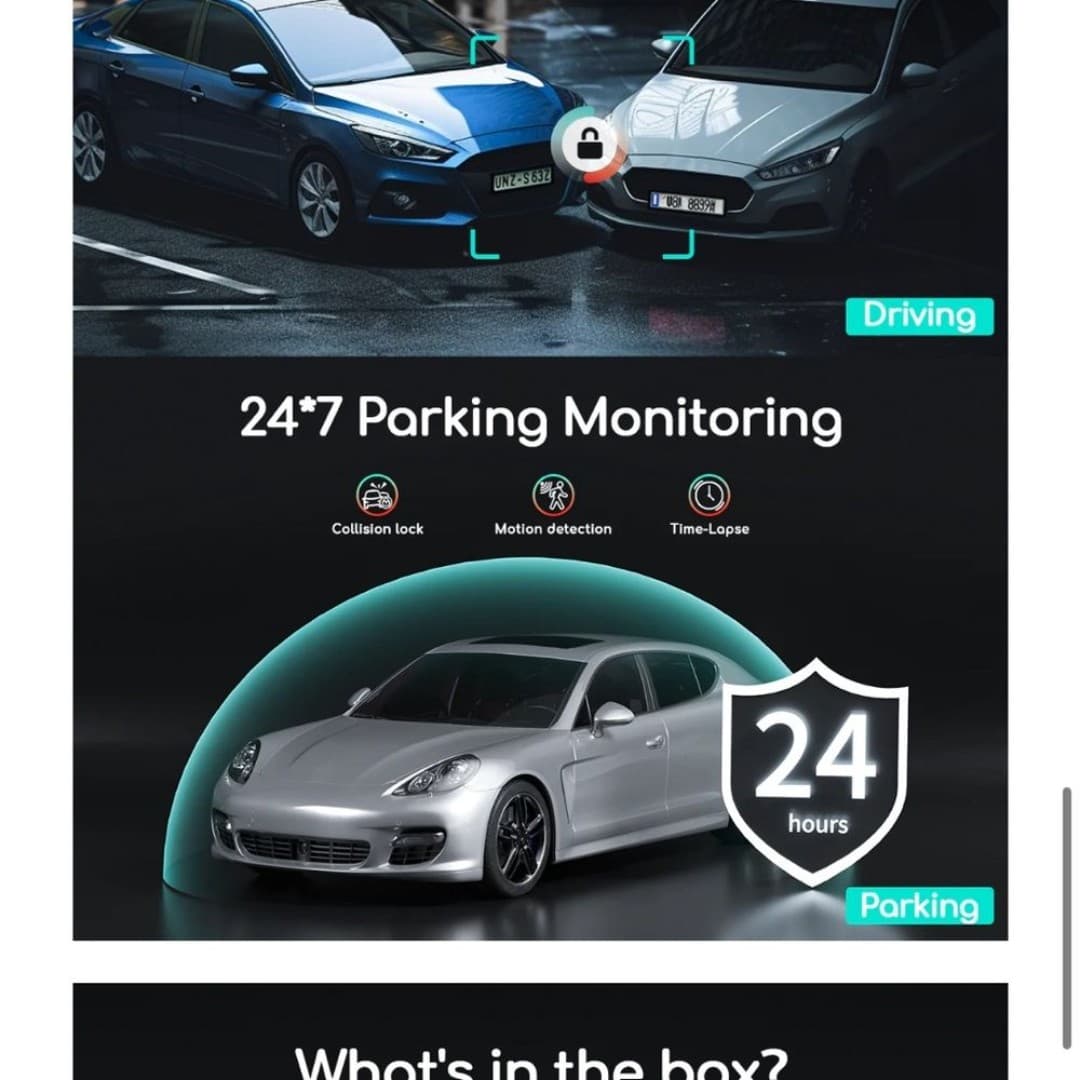 COOAU Dual Dash Cam Front and Inside, Built-in GPS and WI-FI - Thumbnail 8