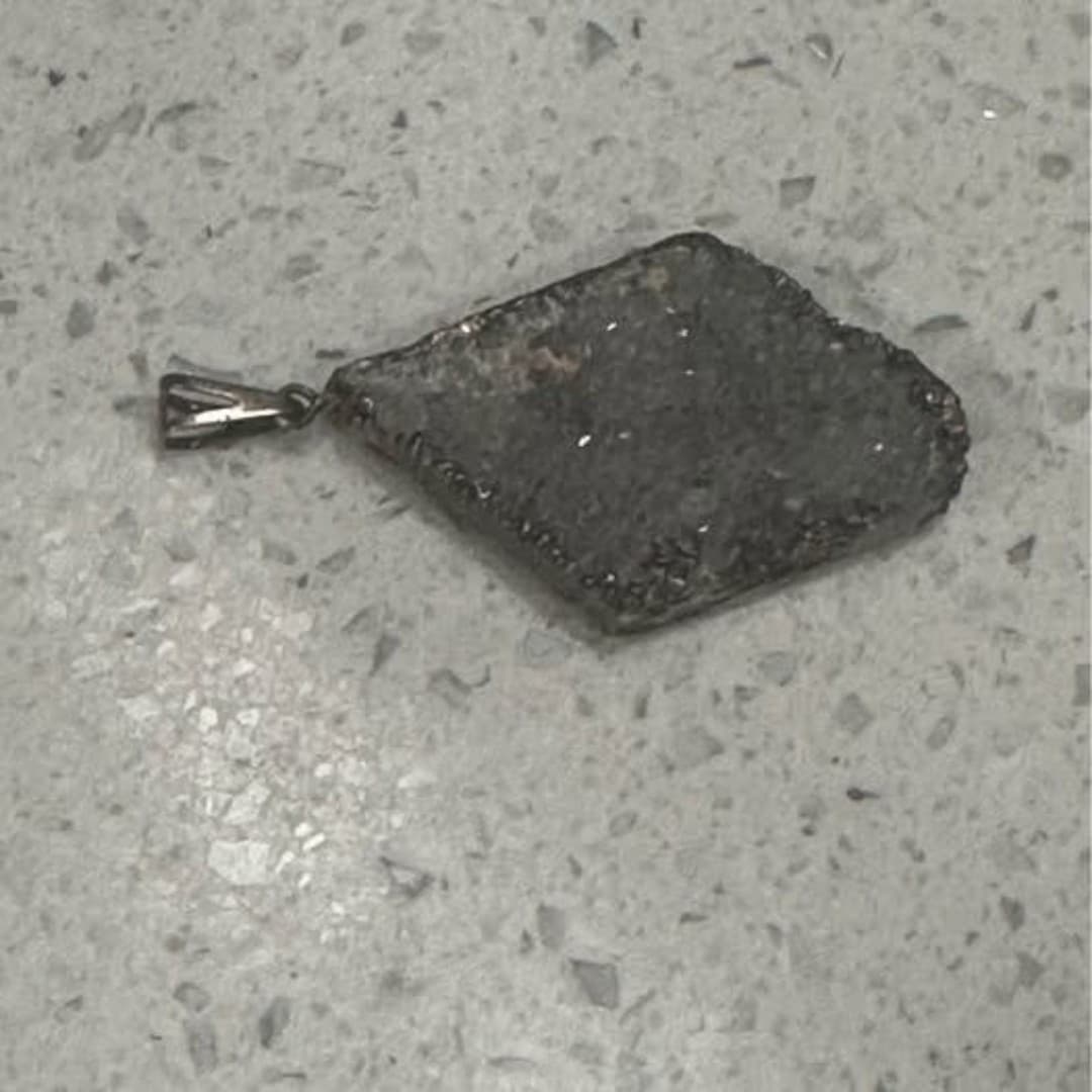 Amethyst Chrystal Druzy Cluster Pendant - Thumbnail 4