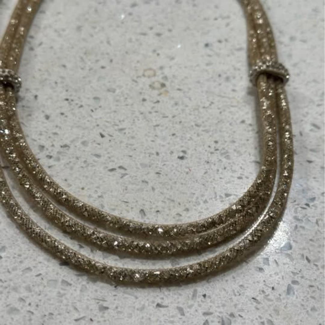 gold triple-strand necklace - Thumbnail 7