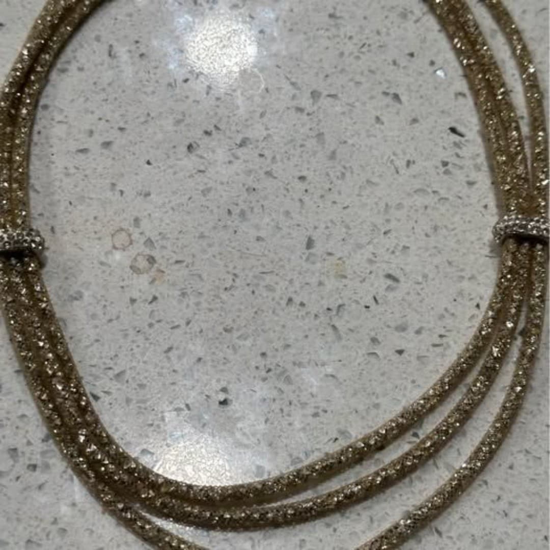 gold triple-strand necklace - Thumbnail 3