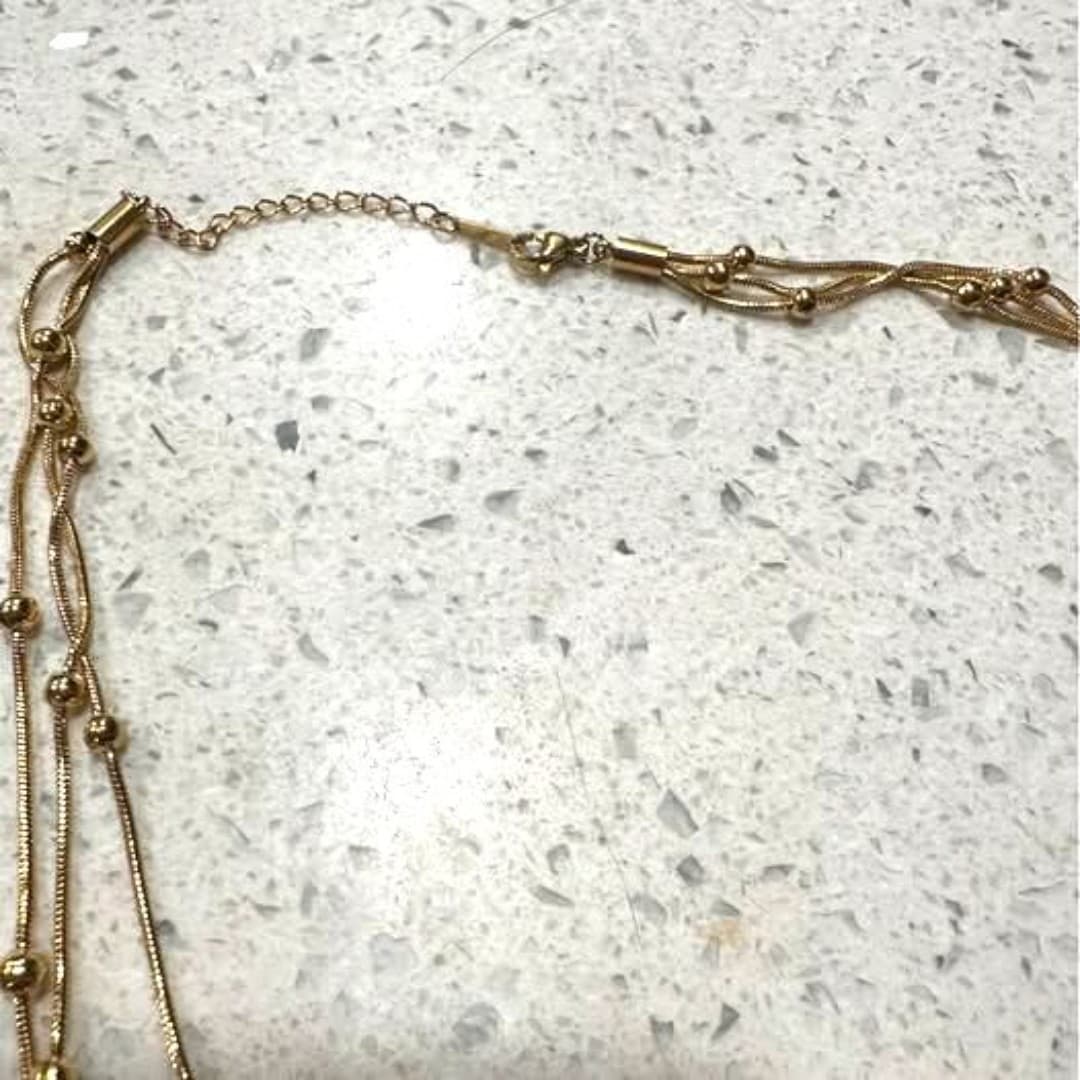 Elegant gold color, stainless steel, layered necklace - Thumbnail 6