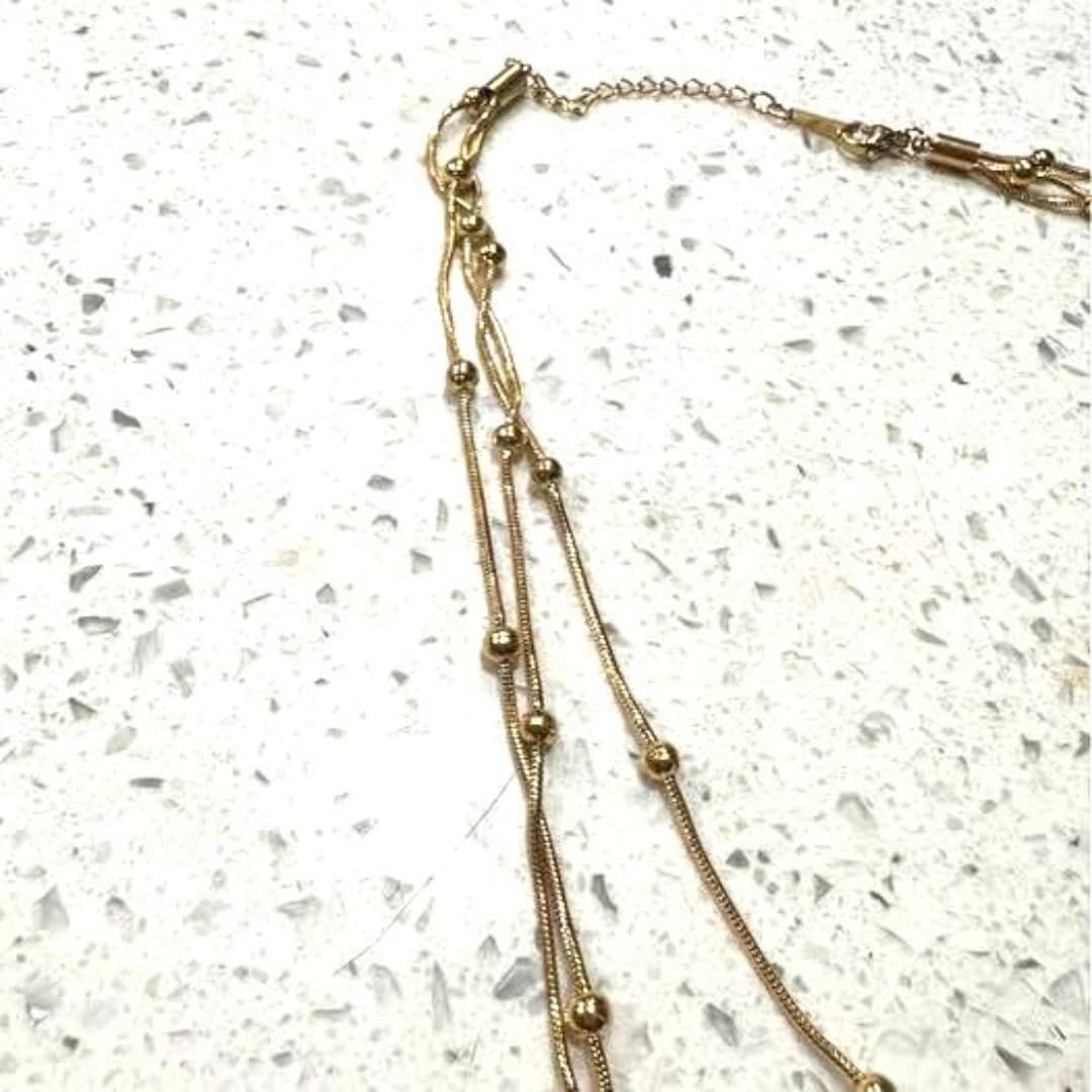 Elegant gold color, stainless steel, layered necklace - Thumbnail 2