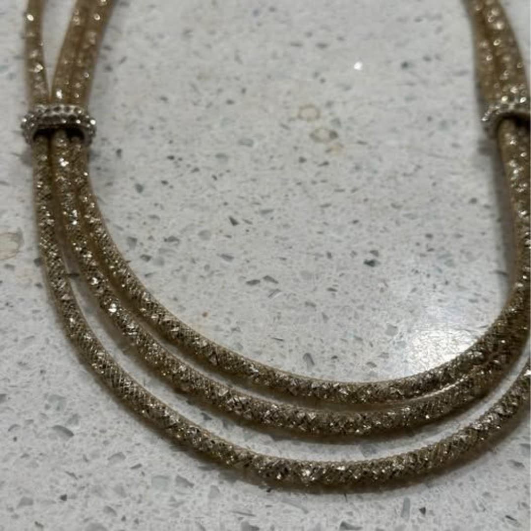 gold triple-strand necklace - Thumbnail 9