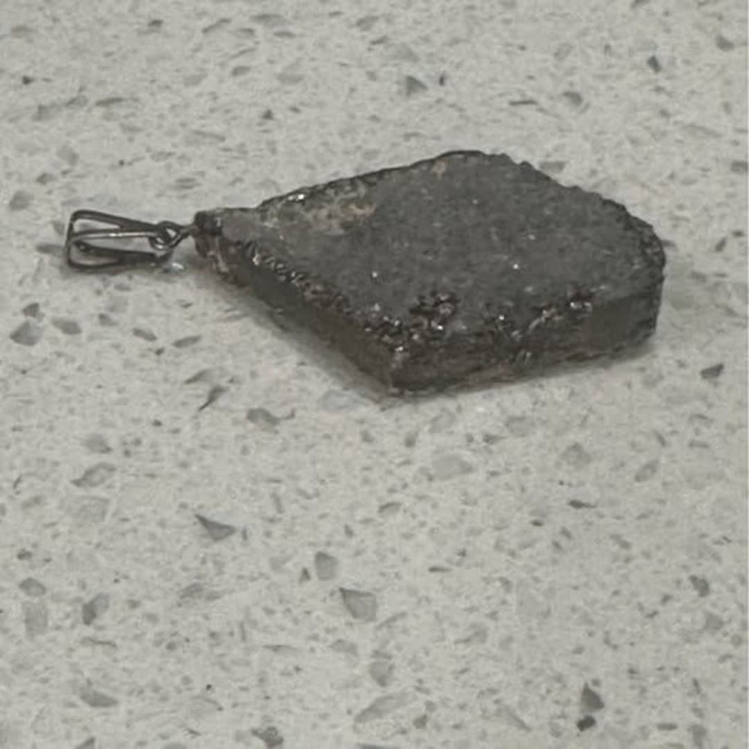 Amethyst Chrystal Druzy Cluster Pendant - Thumbnail 2