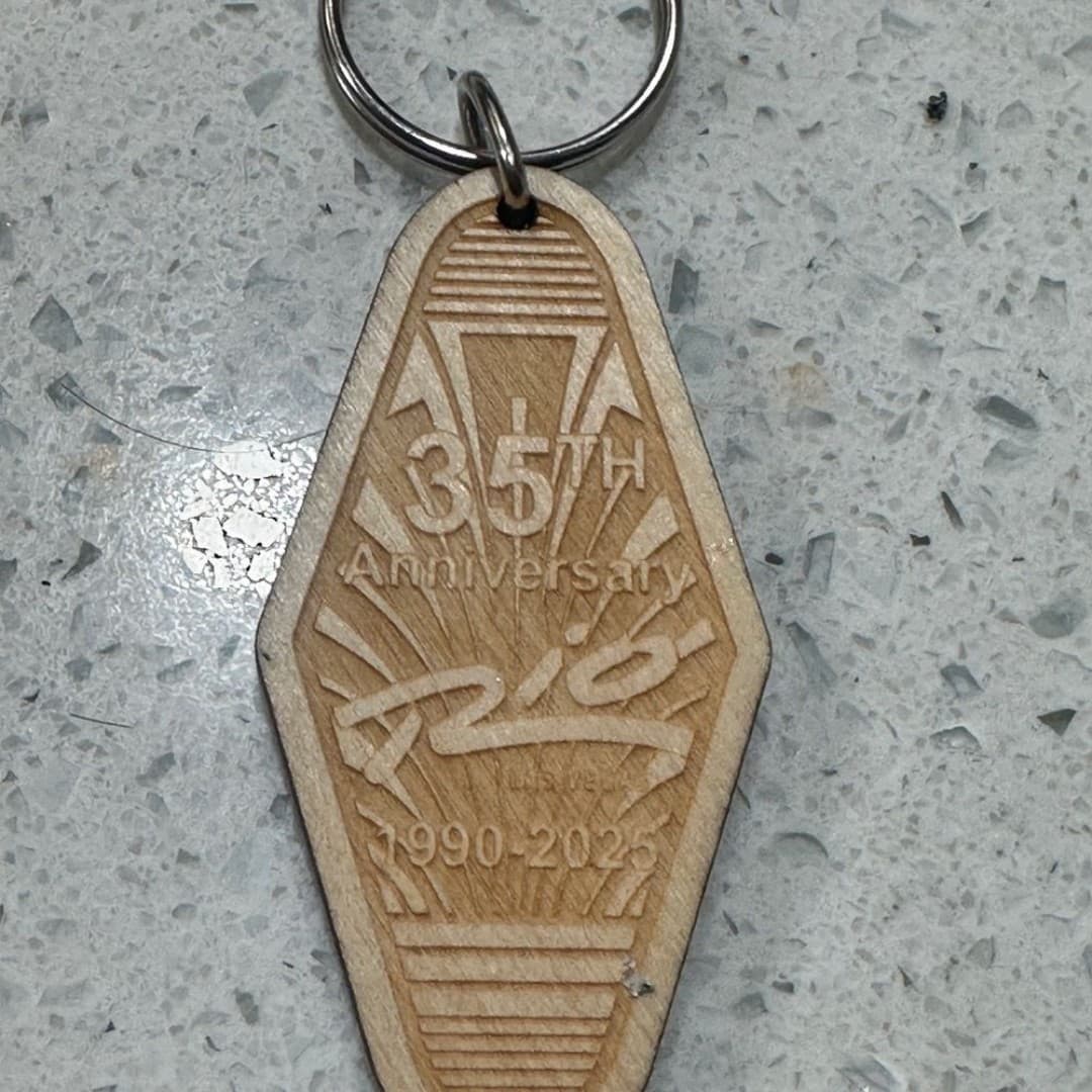 Rio Hotel Las Vegas 35th Anniversary Wooden Keychain - Thumbnail 3