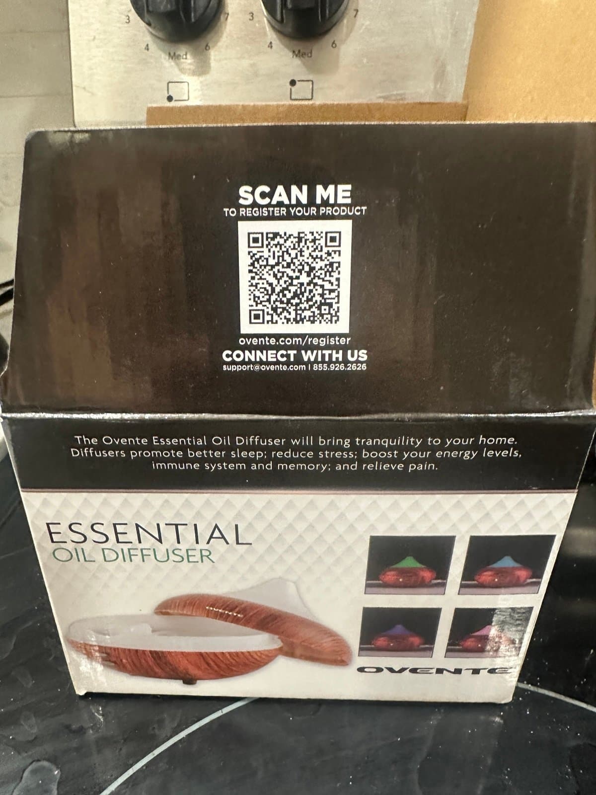 Ovente Brown Essential Oil Diffuser - Thumbnail 4