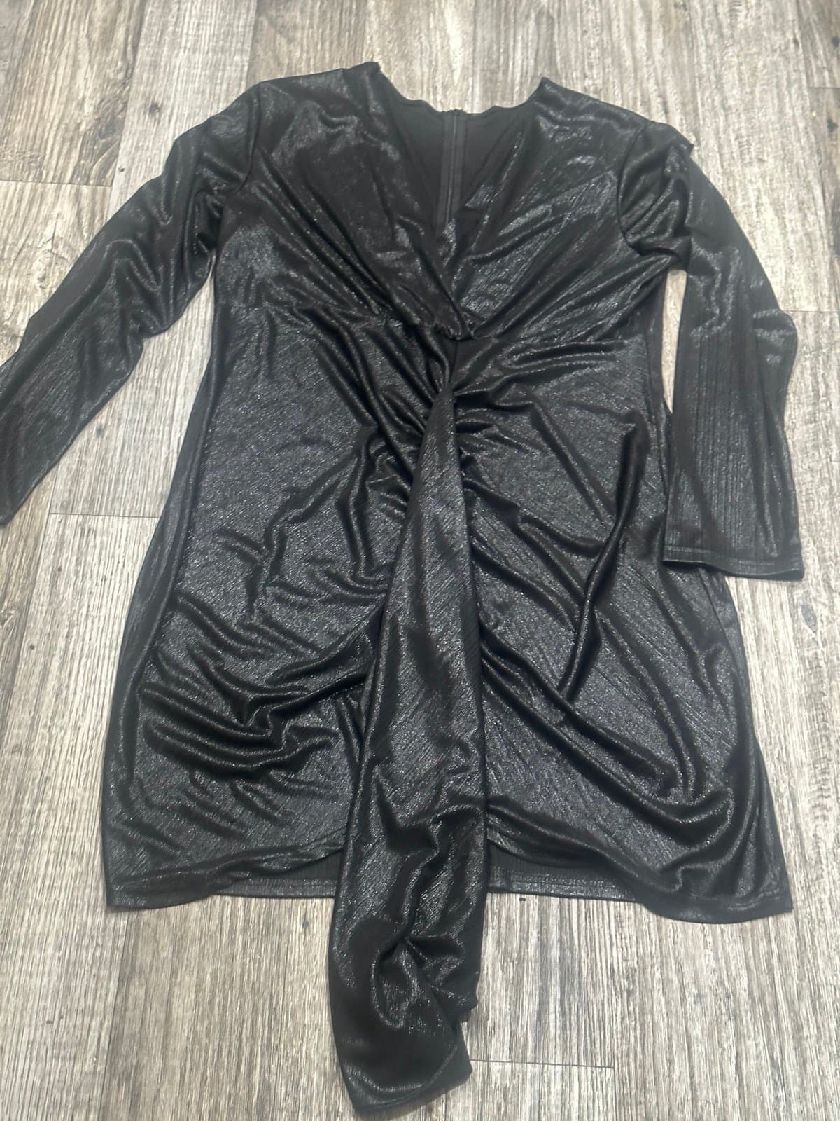 Chic Asymmetrical Black Dress - Thumbnail 3