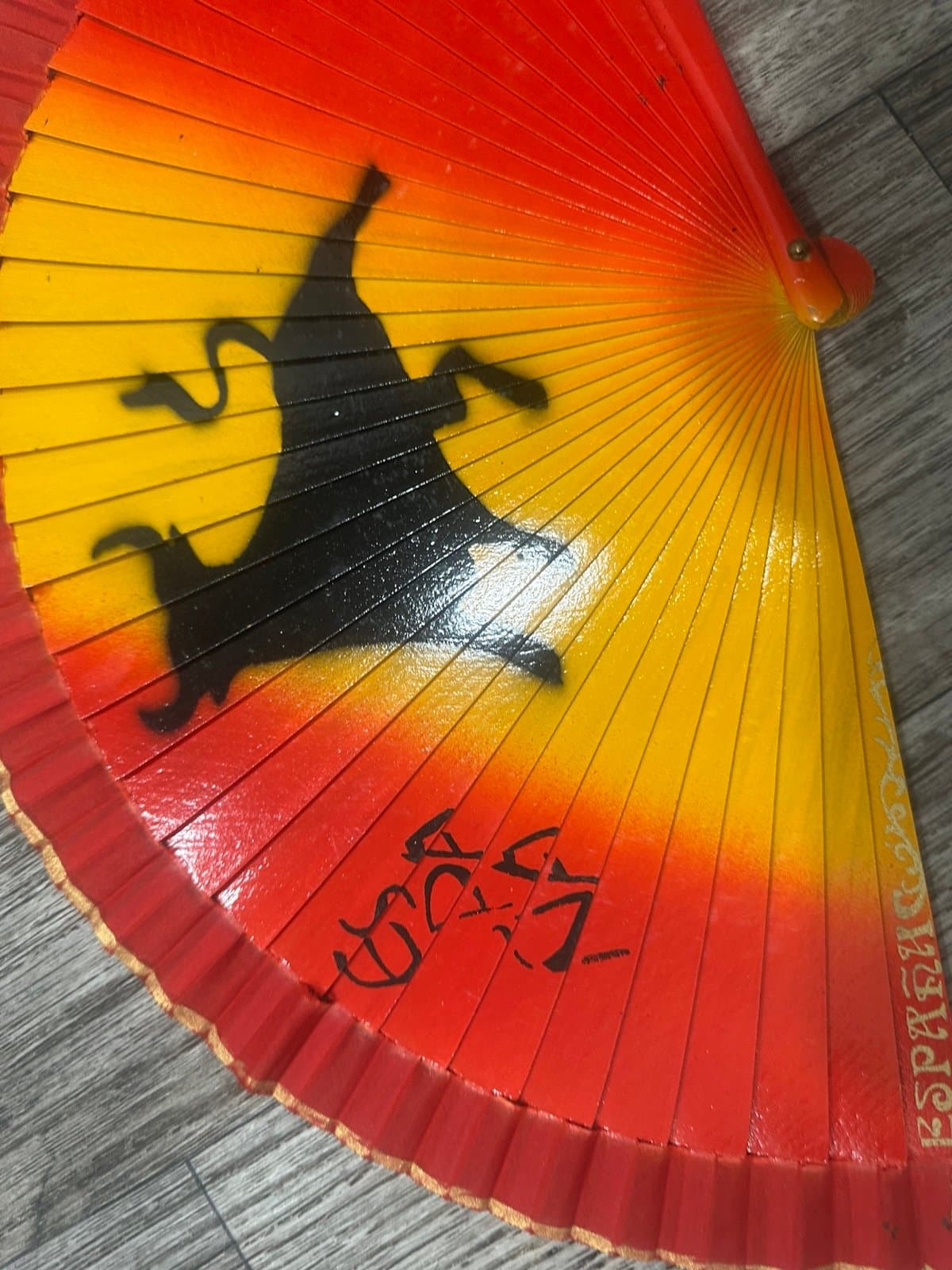 item is a traditional Spanish folding fan (abanico) featuring the iconic Bull - Thumbnail 10