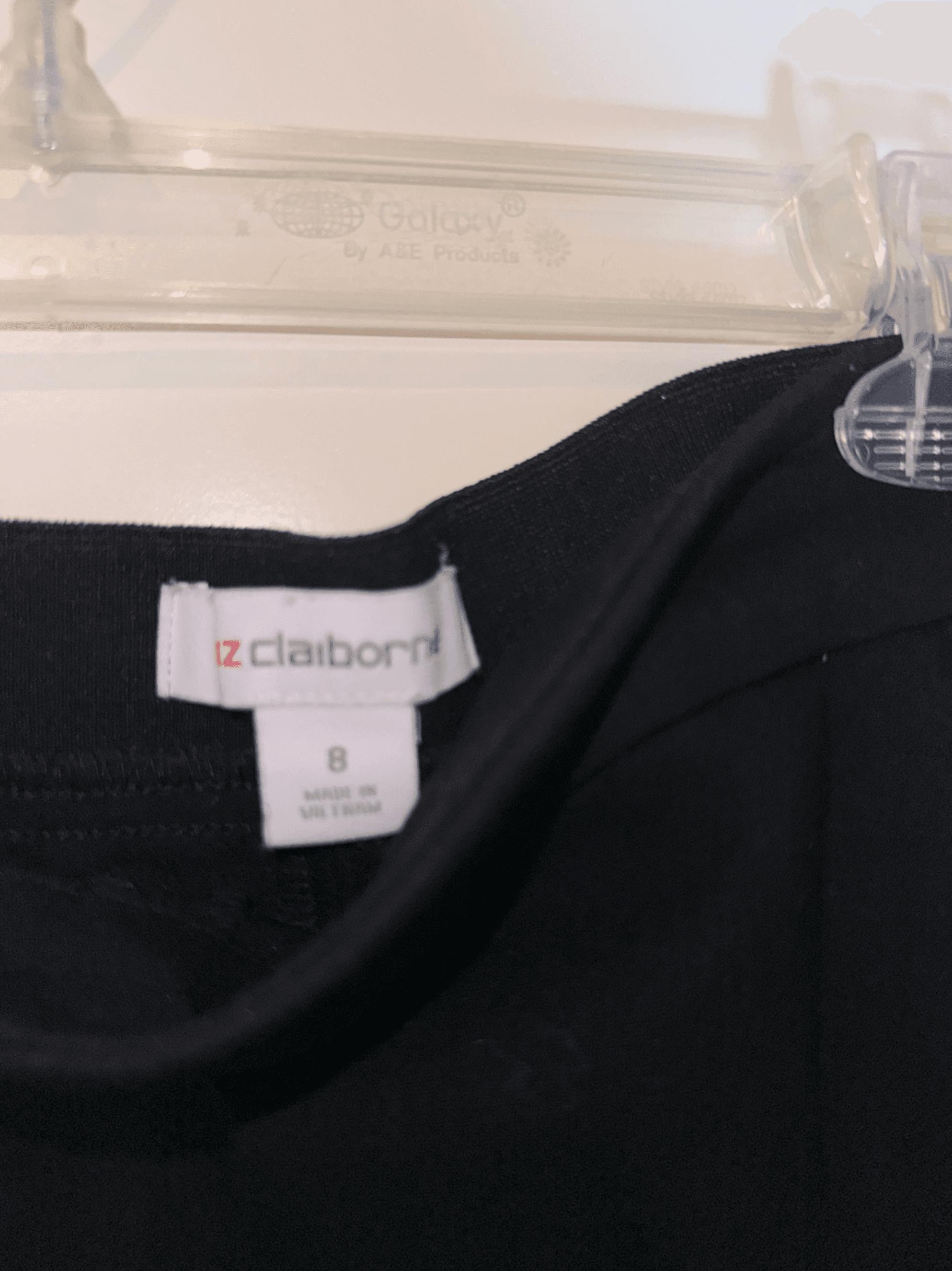 Black A-Line Skirt, Size 8, Classic Style - Thumbnail 2