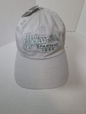 Michigan State Spartans Snapback Hat Cap Washed Cotton Ripstop Fabric Grey