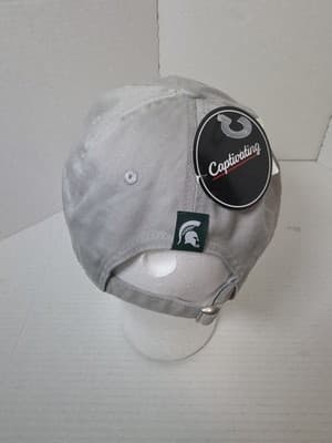 Michigan State Spartans Snapback Hat Cap Washed Cotton Ripstop Fabric Grey - Thumbnail 3