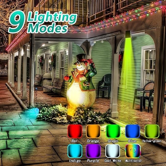 Solar Spot Lights Outdoor Color Changing 8Pack 69LED/9 Modes IP65 Waterproof NEW - Thumbnail 2