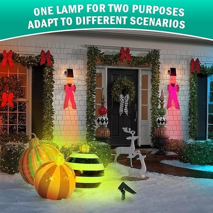 Solar Spot Lights Outdoor Color Changing 8Pack 69LED/9 Modes IP65 Waterproof NEW - Thumbnail 5