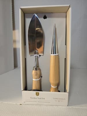 2pc Plant Gardening Tool Set Stainless Steel Finish - Threshold™ - Image 1
