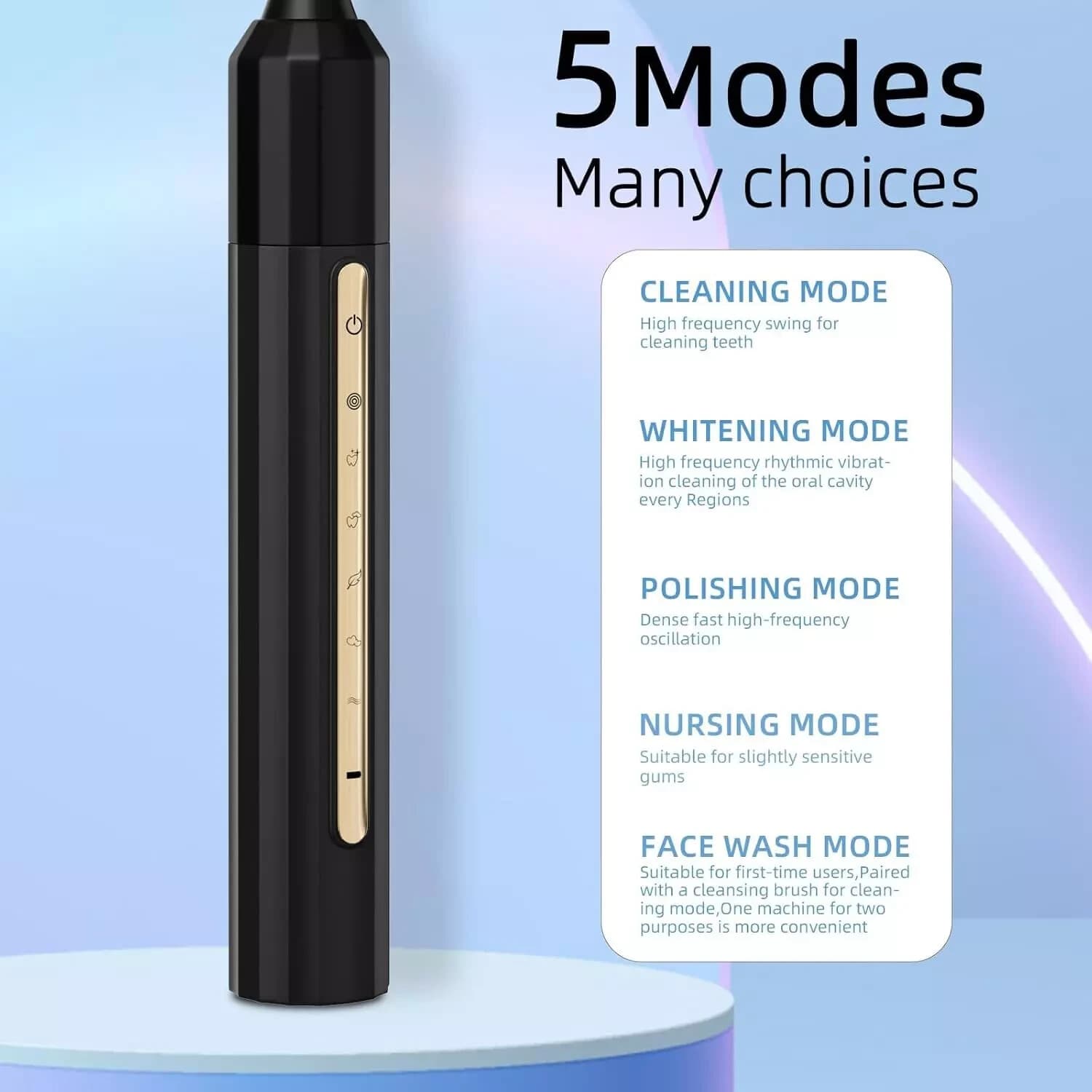 Sonic Electric Toothbrush with 10 Brush Heads, Suitable for Adults and Childr... - Thumbnail 4