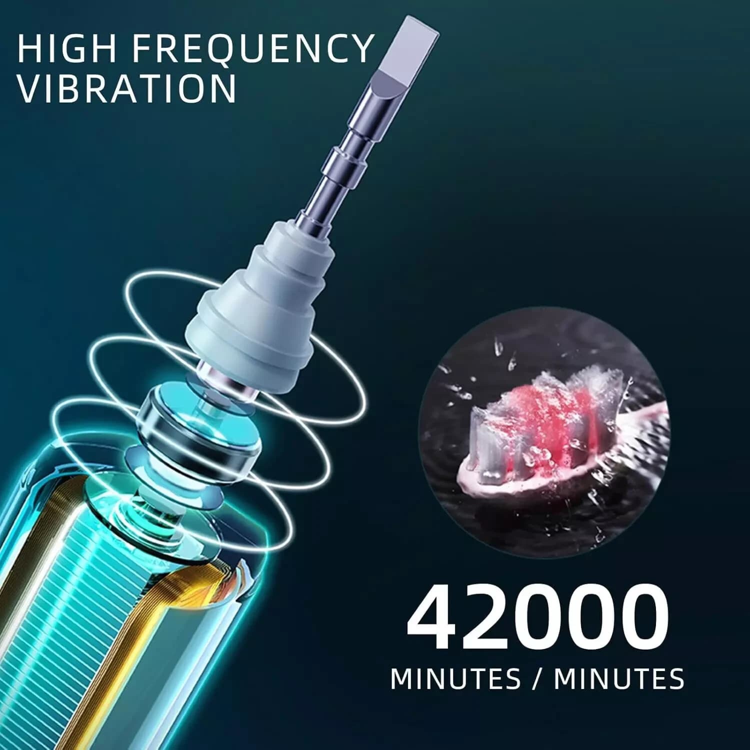 Sonic Electric Toothbrush with 10 Brush Heads, Suitable for Adults and Childr... - Thumbnail 6