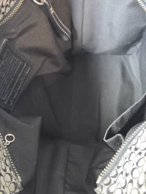 COACH 11527 Jacquard Black & Grey Canvas Leather Tote Shoulder Hand Bag Purse - Thumbnail 15