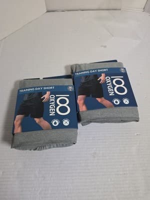 2 PR Oxygen Men's Performance Training Day Short Grey Moisture Wicking Stretch - Thumbnail 6