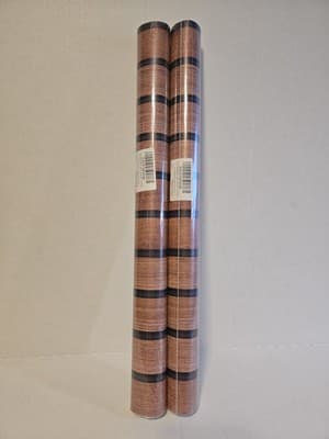 Wood Panel Wallpaper Peel and Stick Brown Striped Wood Slat 17.7 in X 118 in - Image 1