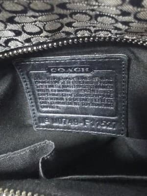 COACH 11527 Jacquard Black & Grey Canvas Leather Tote Shoulder Hand Bag Purse - Thumbnail 14